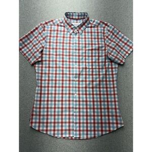 Mizzen+Main Shirt Mens‎ Large Plaid Leeward Collection Short Sleeve Made USA